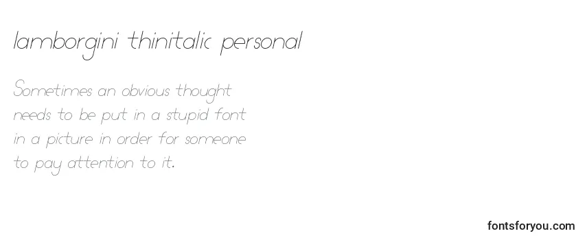Lamborgini thinitalic personal Font