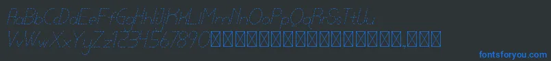 Czcionka lamborgini thinitalicdash personal – niebieskie czcionki na czarnym tle