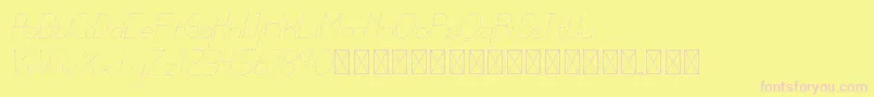 lamborgini thinitalicdash personal-fontti – vaaleanpunaiset fontit keltaisella taustalla