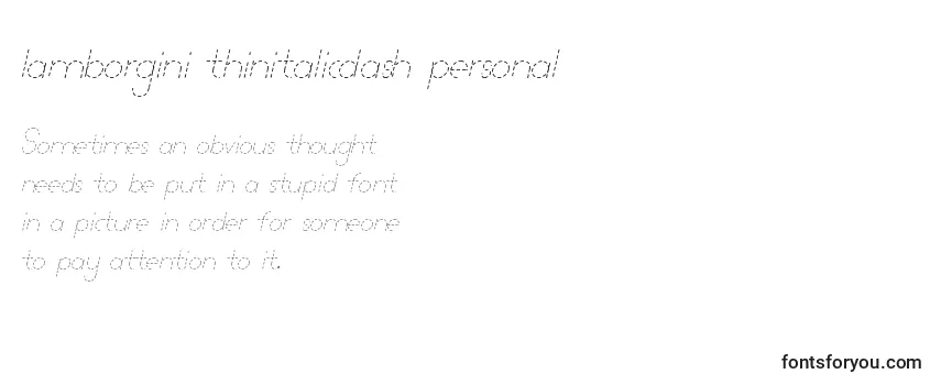 Lamborgini thinitalicdash personal Font