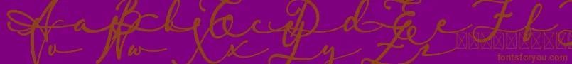 フォントlambresia – 紫色の背景に茶色のフォント