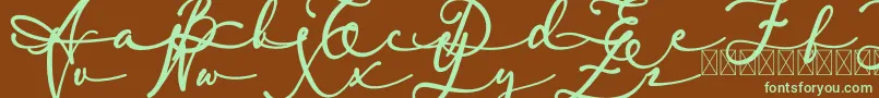 lambresia-fontti – vihreät fontit ruskealla taustalla