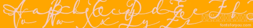lambresia-Schriftart – Rosa Schriften auf orangefarbenem Hintergrund