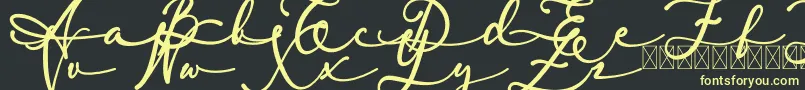 lambresia-Schriftart – Gelbe Schriften auf schwarzem Hintergrund