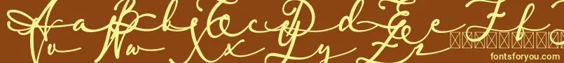 lambresia-fontti – keltaiset fontit ruskealla taustalla