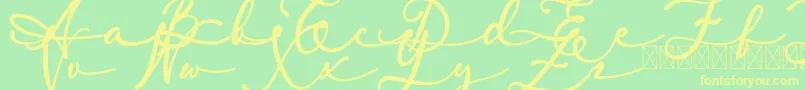 lambresia-Schriftart – Gelbe Schriften auf grünem Hintergrund