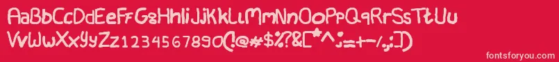 Czcionka Lambreto Font – różowe czcionki na czerwonym tle