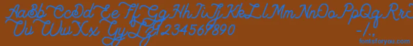 Lambretta dafont Font – Blue Fonts on Brown Background