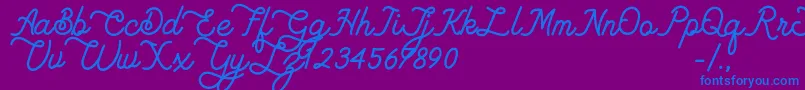 Lambretta dafont Font – Blue Fonts on Purple Background