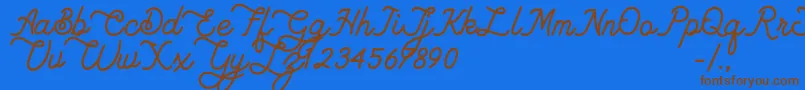 Lambretta dafont Font – Brown Fonts on Blue Background