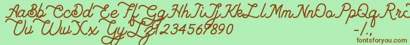 Lambretta dafont Font – Brown Fonts on Green Background