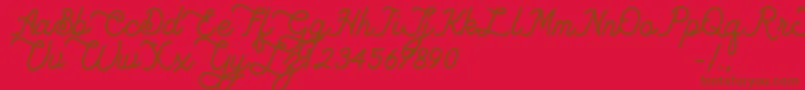 Lambretta dafont Font – Brown Fonts on Red Background