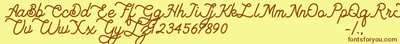 Lambretta dafont Font – Brown Fonts on Yellow Background
