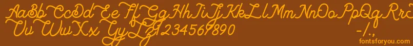 Lambretta dafont Font – Orange Fonts on Brown Background