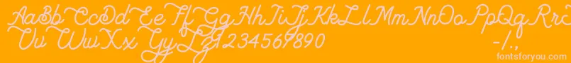 Lambretta dafont Font – Pink Fonts on Orange Background