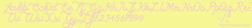 Lambretta dafont-Schriftart – Rosa Schriften auf gelbem Hintergrund