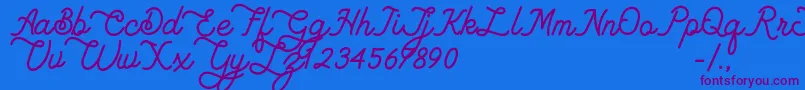 Lambretta dafont Font – Purple Fonts on Blue Background