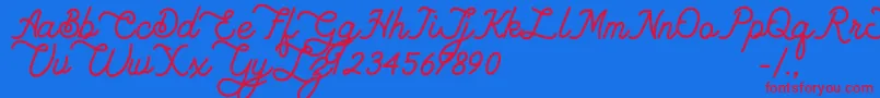 Lambretta dafont Font – Red Fonts on Blue Background
