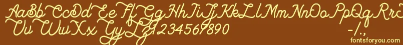 Lambretta dafont-fontti – keltaiset fontit ruskealla taustalla