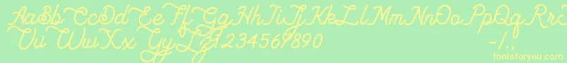 Lambretta dafont Font – Yellow Fonts on Green Background