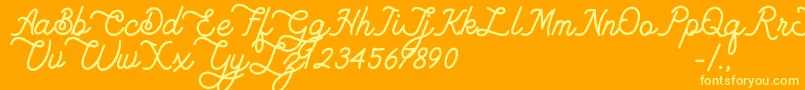 Lambretta dafont Font – Yellow Fonts on Orange Background
