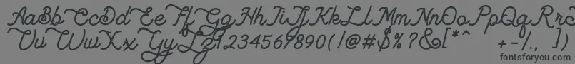 Lambretta Script Stamp Font – Black Fonts on Gray Background