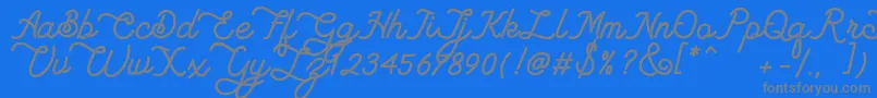 Lambretta Script Stamp Font – Gray Fonts on Blue Background
