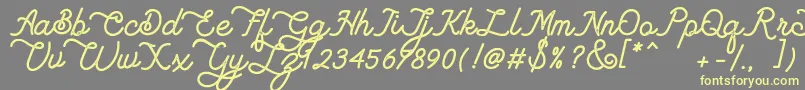 Lambretta Script Stamp Font – Yellow Fonts on Gray Background