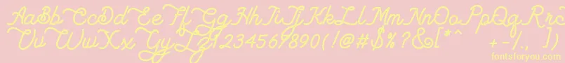 Lambretta Script Stamp Font – Yellow Fonts on Pink Background
