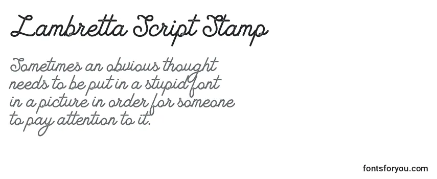 Fonte Lambretta Script Stamp