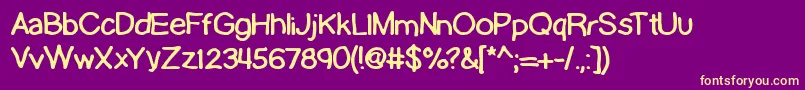 lamebrai Font – Yellow Fonts on Purple Background