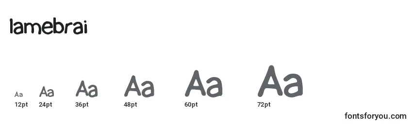 Lamebrai (132189) Font Sizes