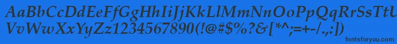 PalatinoLinotypeРџРѕР»СѓР¶РёСЂРЅС‹Р№РљСѓСЂСЃРёРІ Font – Black Fonts on Blue Background