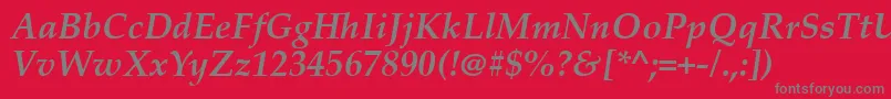 フォントPalatinoLinotypeРџРѕР»СѓР¶РёСЂРЅС‹Р№РљСѓСЂСЃРёРІ – 赤い背景に灰色の文字