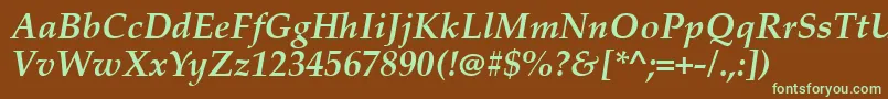 More about PalatinoLinotypeПолужирныйКурсив Font PalatinoLinotypeПолужирныйКурсив Font – Green Fonts on Brown Background