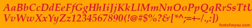Шрифт PalatinoLinotypeРџРѕР»СѓР¶РёСЂРЅС‹Р№РљСѓСЂСЃРёРІ – красные шрифты на оранжевом фоне