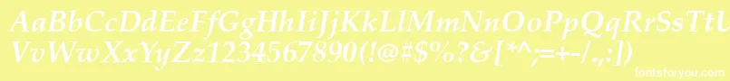 PalatinoLinotypeРџРѕР»СѓР¶РёСЂРЅС‹Р№РљСѓСЂСЃРёРІ Font – White Fonts on Yellow Background