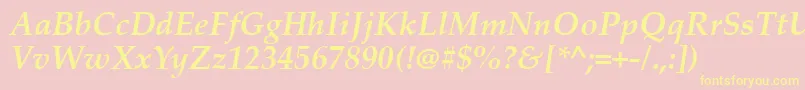 PalatinoLinotypeРџРѕР»СѓР¶РёСЂРЅС‹Р№РљСѓСЂСЃРёРІ Font – Yellow Fonts on Pink Background