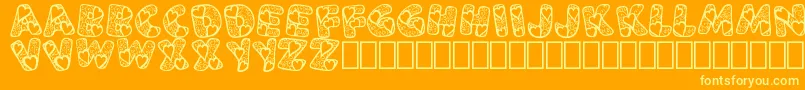 Lamor Demo Font – Yellow Fonts on Orange Background