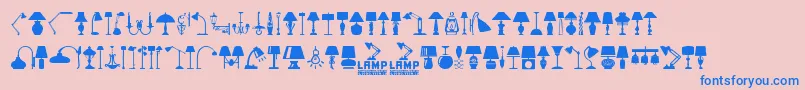 フォントLamp – ピンクの背景に青い文字