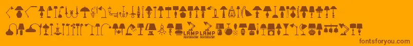 フォントLamp – オレンジの背景に茶色のフォント