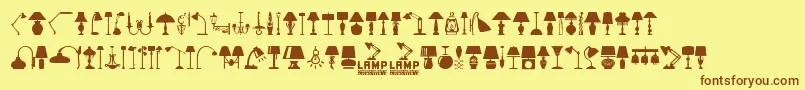 Lamp Font – Brown Fonts on Yellow Background