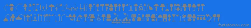 フォントLamp – 青い背景に灰色の文字