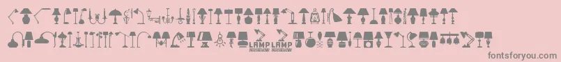 フォントLamp – ピンクの背景に灰色の文字