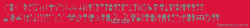 Lamp-Schriftart – Graue Schriften auf rotem Hintergrund