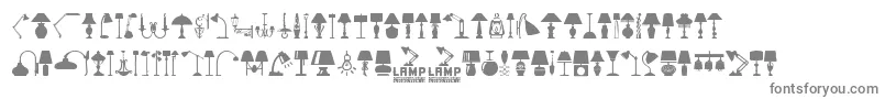 Lamp-fontti – harmaat kirjasimet valkoisella taustalla