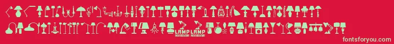 Lamp Font – Green Fonts on Red Background