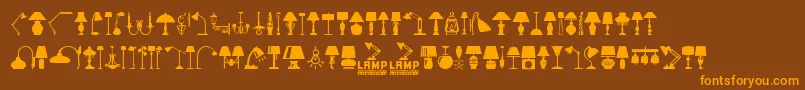 Lamp-Schriftart – Orangefarbene Schriften auf braunem Hintergrund