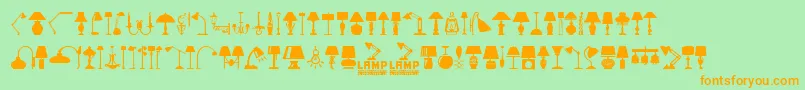 Lamp-fontti – oranssit fontit vihreällä taustalla