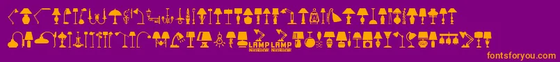 Lamp Font – Orange Fonts on Purple Background